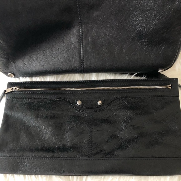 Balenciaga Black Crinkled Leather Briefcase Bag - Picture 10 of 10